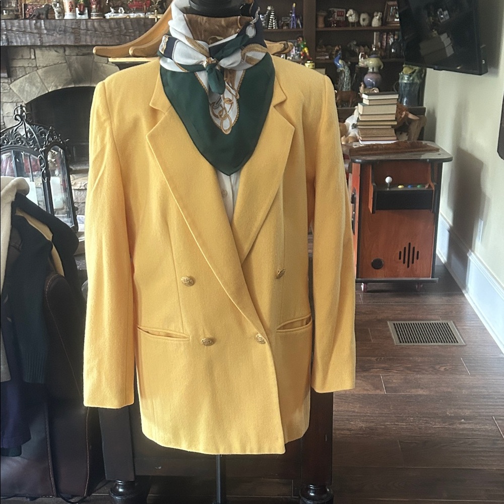 Casablanca Sz 10 Yellow Double-Breasted Suit Oversized Blazer GUC